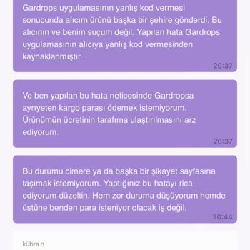 Gardrops Uygulaması Yanlış Kod