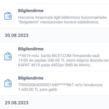 Bilet.com Hesabımdan İzinsiz Para Çekilmiş