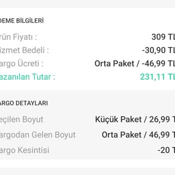 Dolap Ek Kargo Ücreti Kesintileri