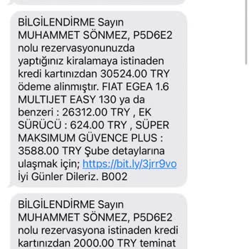 Garenta Haksız Yere Km Aşım Ücreti Alındı