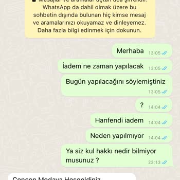 Concon Modadan Aldığım Elbise İade Edilmedi