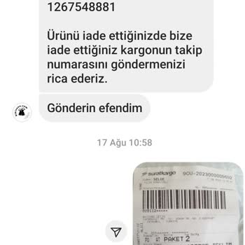 Elbisenn İade Ettiğim Ürünlerin Parasının İadesi