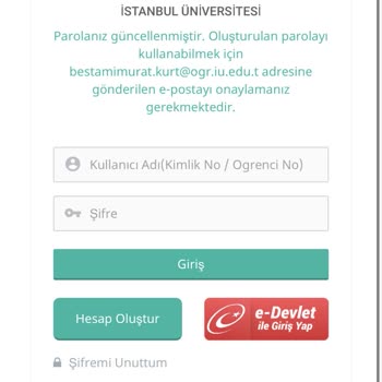 İstanbul Üniversitesi Aksis Şifre Yenileme Sorunu