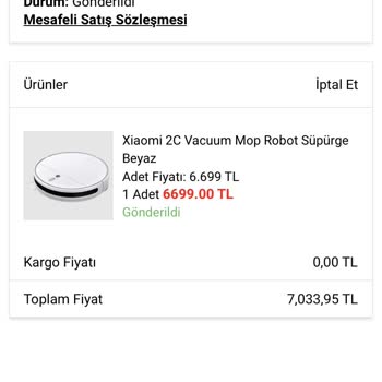 MNG Kargo Kargom Kayboldu (Temizlik Robotu)