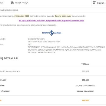 Elektronikparca.com Alışveriş Şikayeti