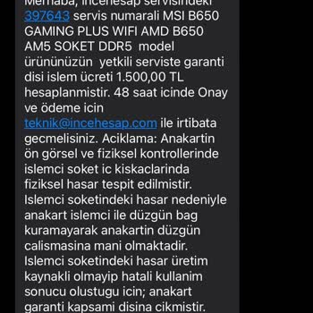 İncehesap'ın Hatalı Gönderdiği Ürünün İadesini Yapmayıp Para İstemesi