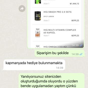 HIQ Nutrition Hiq Yanıltıcı Durum