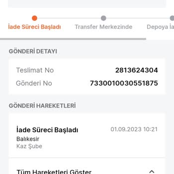 Trendyol Express Kaz Şubesi Dağıtıma Çıkmadan İade Yaptı