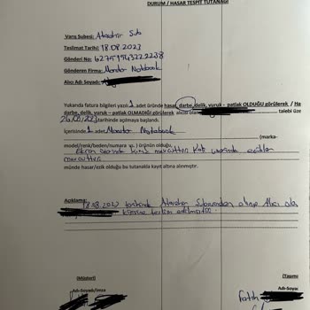 Hepsijet Hasar Tespit Tutanağı Teslim Edilmedi
