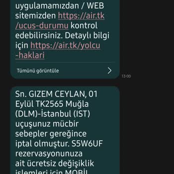 THY Uçuş İptali İle İlgili
