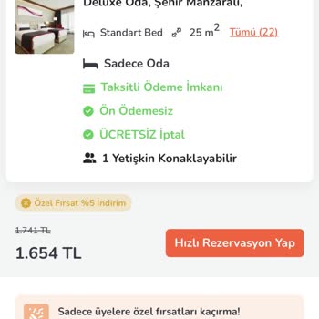 Hotels.com Pahalı Ücret, Afaki Fiyat