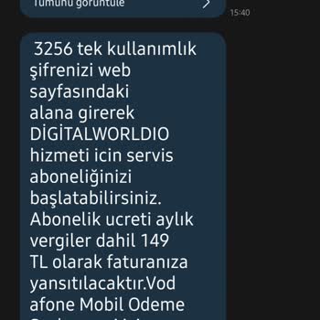 Vizyon Elektronik Para Vodafone Pay İznim Olmadan Üyelik Onayı