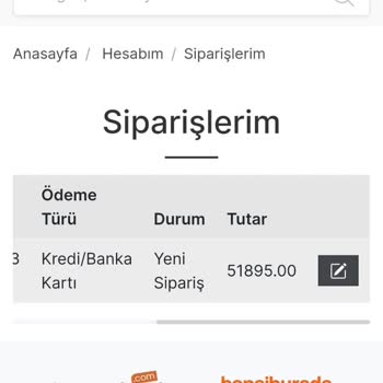 Ev Bazaar AVM Siparişim Gelmedi