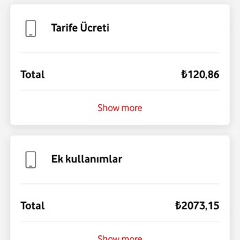 Vodafone 2000 TL Ek İnternet Kullanım Ücreti