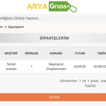 Arya Gross Ürün Yollamadılar. İade İşlemini Gerçekleştirmiyorlar.