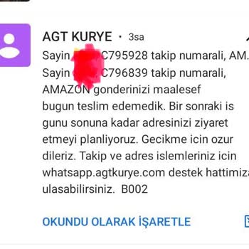 AGT Kargo Firması Gelmeyen Sipariş