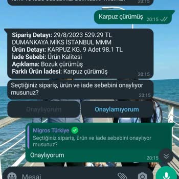 Migros Sanal Market Kusurlu Ürün Para İadesi Gerçekleştirmedi!