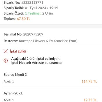 Trendyol Yemek Siparişinde Sorumsuzluk