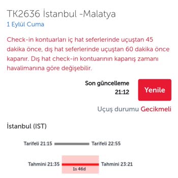 THY Rötar Yaptığı İçin Kaybolan Zaman