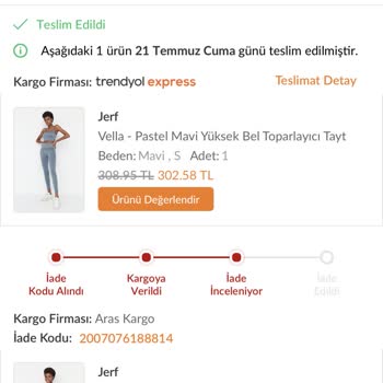 Trendyol İadem 41 Gündür İncelemede