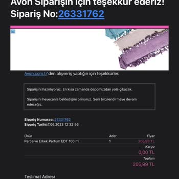 Avon Kozmetik Para İadesi Yapılmadı