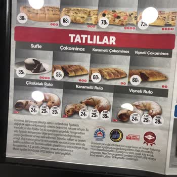 Domino's Pizza Menüsü Güncel Değil