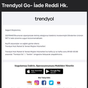 Trendyol Hızlı Market Son Kullanma Tarihi Yakın Ürün Gönderimi