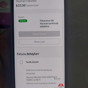 Vodafone Taahhüt Olduğu Halde Fazla Ücret Faturası Çıkarıyor.