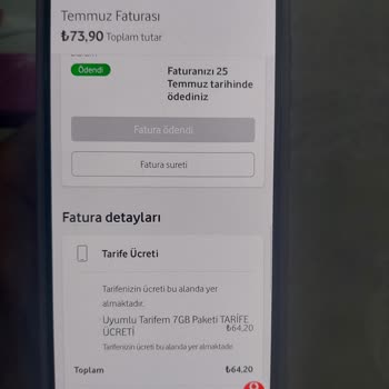 Vodafone Taahhüt Olduğu Halde Fazla Ücret Faturası Çıkarıyor.