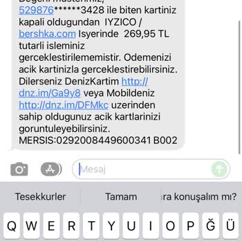 Denizbank Banka Onay Mesajı