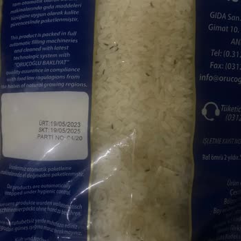 Oruçoğlu Bakliyat Açılmamış Pirinç Paketinde Böceklenme