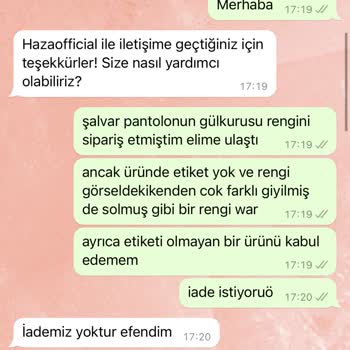 Hazaaofficial Satış Sözleşmesi Tüketici Cayma Hakkını Kabul Etmiyor