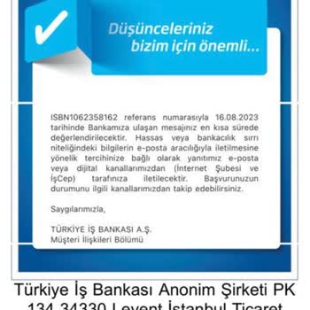 İş Bankası Banka Kredi Geri Ödemesi Tahsilatı Yapılamıyor.