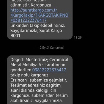 Sürat Kargo Hizmet Bölgesi Dışında Bahanesi