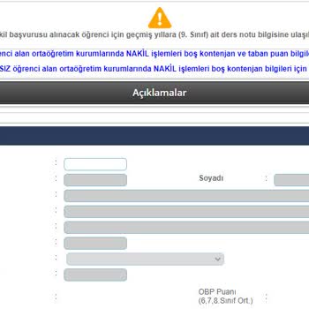 Milli Eğitim Bakanlığı (MEB) Lise Nakil Başvurusu Yapamıyorum