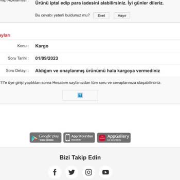 Vosco Makine Ürünü Göndermiyor