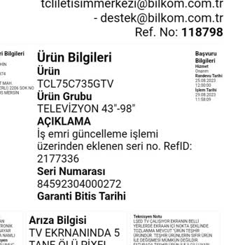 Teknosa TLC 75 İnc QLED TV Ayıplı Ürün İade Almıyor.