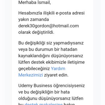 Udemy E Posta Adresim Değiştirilmiş. Giriş Yapamıyorum