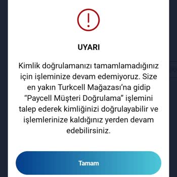 Turkcell Paycell Kimlik Doğrulama Hatası