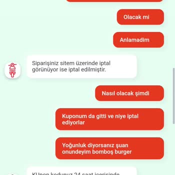 Tıkla Gelsin Sipariş İptali Sebepsizce
