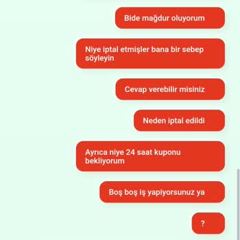 Tıkla Gelsin Sipariş İptali Sebepsizce