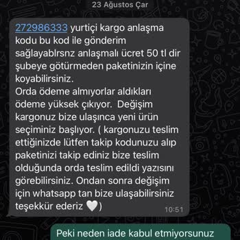 By Tuğçe Kaya İade Almayıp Zorla Başka Ürün İle Değişim Yaptırmaları