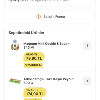 Migros Gelmeyen Sipariş No : 308522403