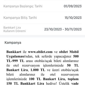 Obilet Bankkart Bonusu Vermiyor