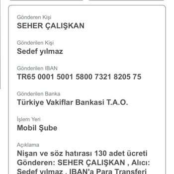 Paradisegiftevent (Instagram) Nişan Süsü Mağdur Edildim