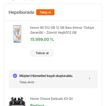 Hepsiburada Honor 90 Marka Telefonun 15 Gündür Kargolanmasını Bekliyorum.