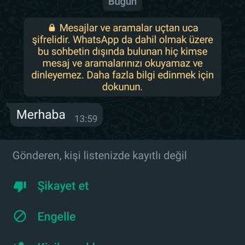 WhatsApp Bilinmeyen WhatsApp Mesajı