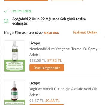 Licape Sipariş Edilen Üründen Farklı Ürün Gönderildi