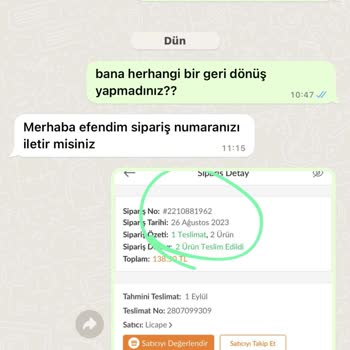 Licape Sipariş Edilen Üründen Farklı Ürün Gönderildi