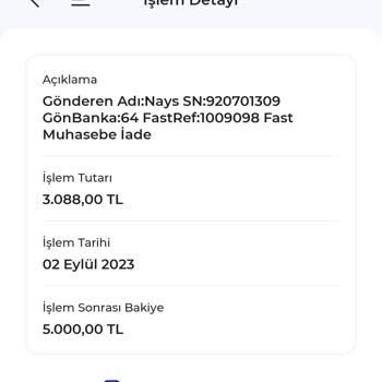 Nays Hesabım Para Kabul Etmiyor